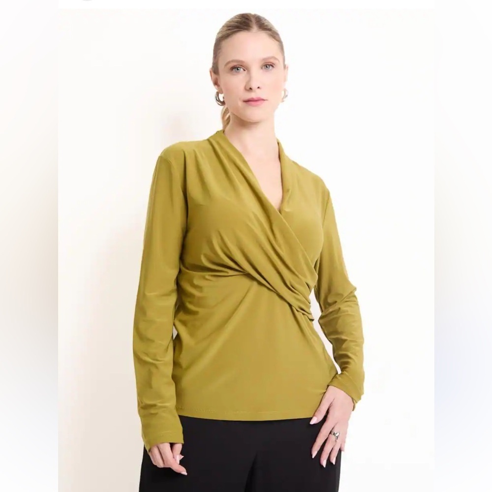 Neon Buddha Mustard Wrap Blouse Top